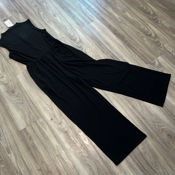 Pretty Garden Womens Summer One Piece Sleeveless Mock Neck Wide Leg Romper - Picture 7 of 9